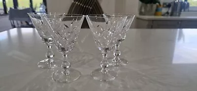Buy Vintage Set Of Cut Crystal Hand Blown Wine Glasses Glengarry • 9.99£