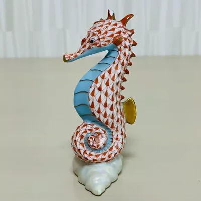 Buy HEREND Porcelain Figurine Seahorse On Shell H10cm/3.9  CHIPPED Fishnet Ecaille • 156.60£