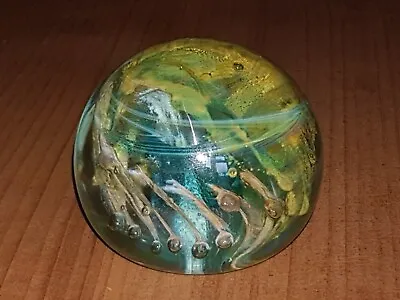 Buy Medium Isle Of Wight Glass Paperweight With Flame Pontil In V.G.C. FREE UK P&P • 22.99£