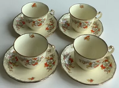 Buy Vintage Alfred Meakin Marigold Marquis Teacup And Saucer X 4-Art Deco Floral-VGC • 12£