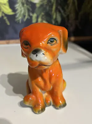 Buy Rare Vintage Chinese Porcelain Dog Ornament  Orange Statue Puppy Dog • 14£