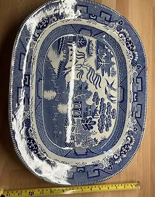 Buy Plate Meat Serving Victorian Collectable Blue Willow Meat Plate • 45£