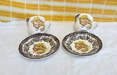Buy Royal Worcester Group Palissy Game Series Two Cups And Saucers • 5£