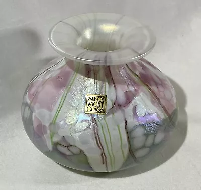 Buy Beautiful Isle Of Wight Studio Glass 3.5”x4.25” Squat Vase - Flower Garden Lilac • 54£