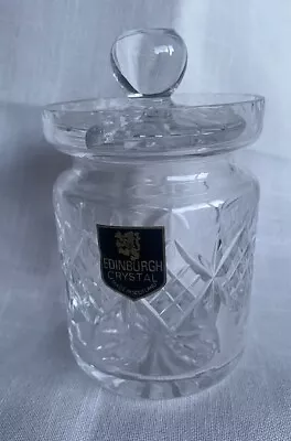 Buy Rare Vintage Edinburgh Crystal Cut Glass Lidded Honey Jar, Preserve Pot • 5£
