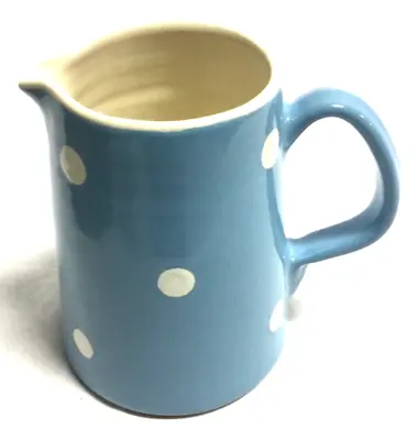 Buy Laura Ashley Handcrafted Pottery Blue & White Spot Polka-dot Jug Pitcher 14.5cm • 10£