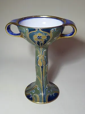 Buy William Moorcroft Macintyre Florian Ware Green & Gold Florian Chalice Vase C1903 • 335£