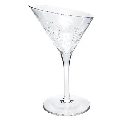 Buy Pier 1 Angled Rim Clear Crackle Martini Cocktail Glass, Retired • 14.37£