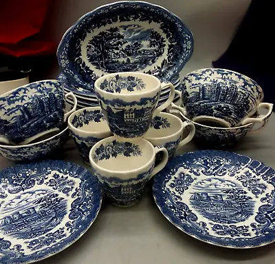 Buy Olde Country Castles Country Style Grindley Blue White Tableware Cups Dishes • 29£