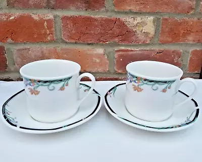 Buy Set Of 2 Tea Cups And Saucers Royal Doulton JUNO  - Vintage English Fine China • 10.95£