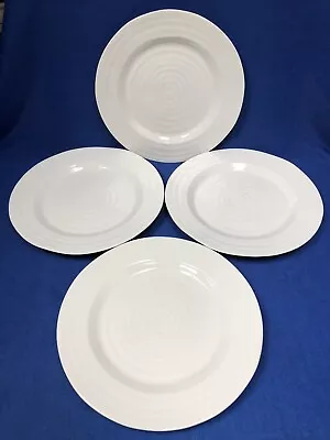 Buy Set Of 4 Sophie Conran For Portmeirion, 11'' - 28 Cm White Ripple Dinner Plates • 29.99£