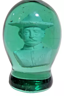 Buy Very Rare Lord Baden Powell Green Glass Dump Paperweight L@@k Scout Interest • 499£