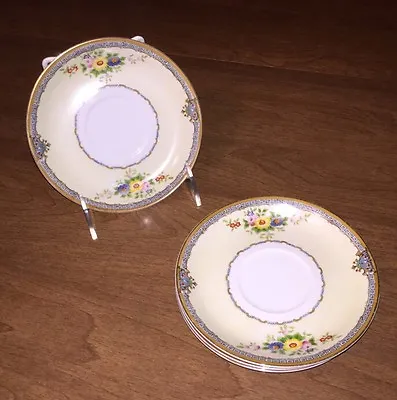 Buy Vintage Meito China 5-3/4  Saucers Set Of 4 Hand Painted Japan, EXC COND! • 9.60£