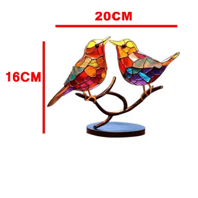 Buy Similar Stained Glass Birds On Branch Desktop Ornaments Double Sided Flat • 6.99£