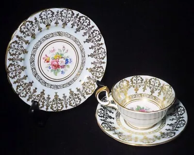 Buy Vintage Aynsley China FLORAL BOUQUET Tea Cup Saucer & Side Plate Trio C945 • 19.99£