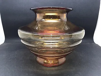 Buy Gorgeous Art Deco Amber Art Glass Vase Stuart? Webb? Powell? (Y2 261) • 35£
