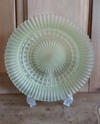 Buy Antique Vintage Green Quality Cut Glass Bowl - Uranium - 22cm Diameter  • 14.99£