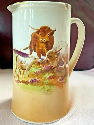 Buy RARE VINTAGE ATTRACTIVE LARGE HIGHLAND COW & CALF JUG ~ Some Damage, Appr 1920's • 24.99£