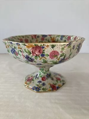Buy Grimwades Royal Winton Old Cottage Chintz Pedestal Bowl Compote Candy Dish • 36.05£
