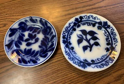 Buy 2 Antique Flow Blue Plates Vintage Dinner Ware Indiana Estate Finds 7.5”& 8” • 38.61£