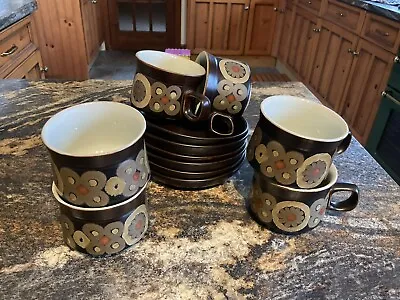 Buy Denby Ware Arabesque Set Of 6 Cups And Saucers • 22.50£