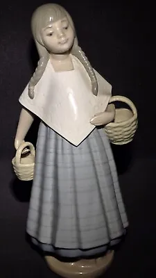 Buy NAO Lladro Figurine Girl With Pigtails And Baskets  • 14£