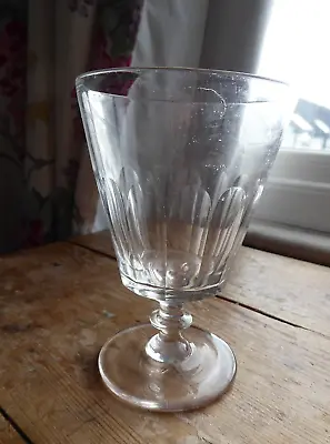 Buy Heavy Antique Victorian Cut Glass Rummer Wine Glass Pontil Mark • 20£