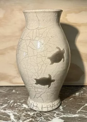 Buy Cracked Glass Vase With Turtles & Whale • 54.08£