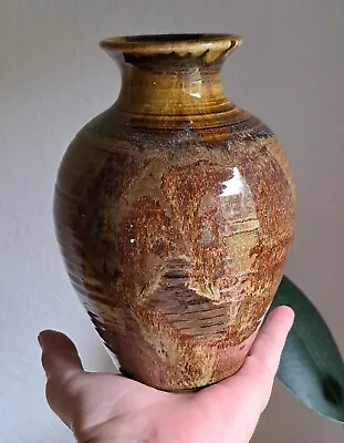 Buy Studio Pottery Hand Thrown Vase Brown Earthy Rustic Signed 7  Home Decor EXC • 22.87£