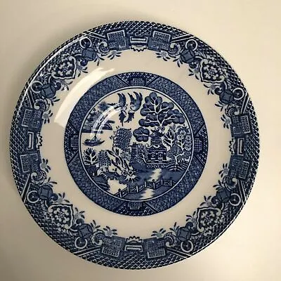 Buy Vintage Wood & Sons Woods Ware Willow Pattern Blue & White Saucer  • 10.99£