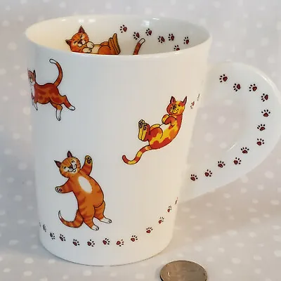 Buy Dunoon Cat Footprints Slanted Mug Cherry Denman Design Bone China 16 Oz England • 20.77£