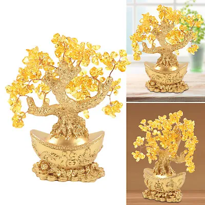 Buy 1x Feng Shui Large Money Tree Crystal Gemstone Bonsai Wealth Blessing Ornament • 18.05£