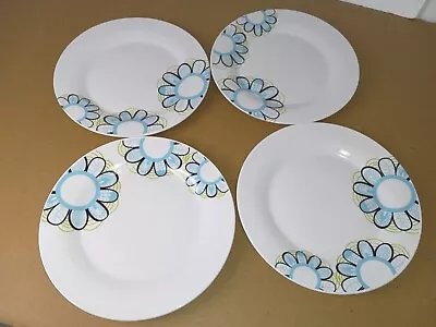 Buy Gibson Home Blue & White Floral 9  Ceramic Dinner Plate - Set Of 4 • 41.25£