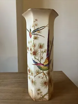 Buy Vintage Crown Ducal Blush Ware Exotic Birds & Butterflies Flower Posy Vase • 10£