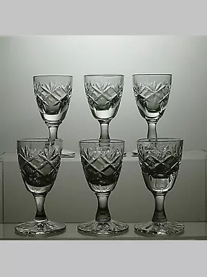 Buy Royal Doulton Crystal  Prince Charles  Cut Glass Liqueur Set Of 6 Glasses 3  - 4 • 29.99£