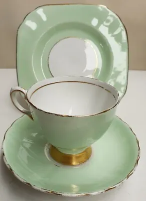 Buy R.H. & S.L. Plant Tuscan Ware Green Trio Made In England C1947-66 C8984 A/F Wear • 12.39£