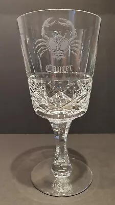 Buy Royal Brierley Marlborough Cancer Zodiac Crystal Wine Glass Unused - 17.5cm Tall • 14.95£