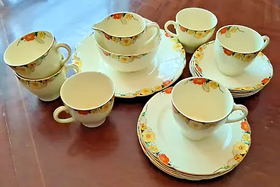 Buy Vintage Alfred Meakin 'Raymond' 21pcs Tea Set 1930s • 18£