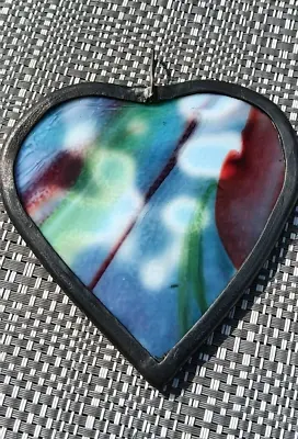 Buy Handmade Leaded Stained Glass Heart Suncatcher Indoor/Outdoor • 20£