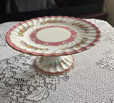 Buy Pretty Vintage Crown Fine Bone China Cake Stand Pink And Floral • 18£