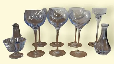 Buy RARE CAITHNESS  6 Wine Glasses & Vase & Candle Holder & Bowl & Pepper Pot.  • 95£