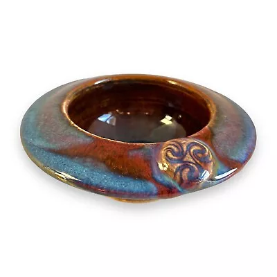Buy COLM DE RIS Irish Art Pottery Art Bowl Handmade Blue Celtic Triskle • 80£