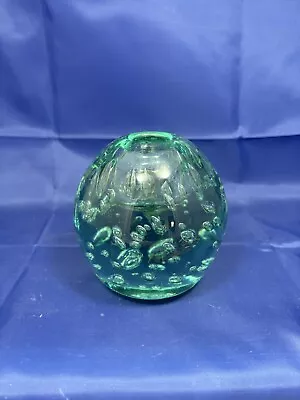 Buy Antique Victorian Green Glass Dump Paperweight Inkwell Air Bubbles • 79.99£