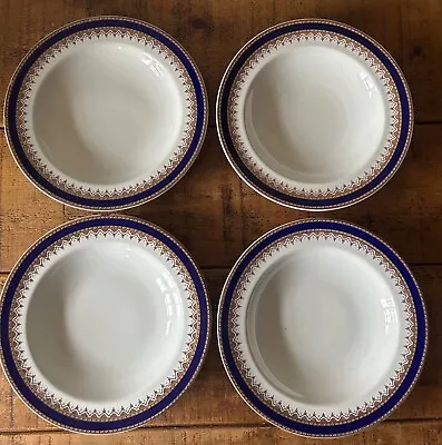 Buy Royal Worcester Vitreous Bowls, X4, Vintage, Early 1900s, Cobalt, Gold, 10 Inch • 50£