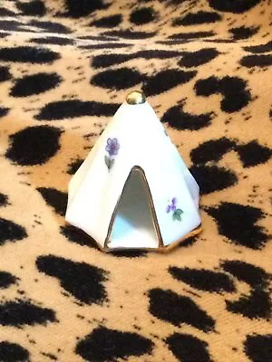 Buy Limoges  Wigwam / Tent Ornament - White With Flowers And Gold - Unusual • 14.99£