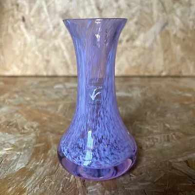 Buy Caithness Crystal Art Glass Purple Lilac White Speckle Vase 12cm • 9.99£
