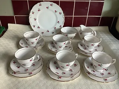 Buy Beautiful COLCLOUGH 21 Piece Ditsy Rose Teaset In Excellent Condition • 31.95£