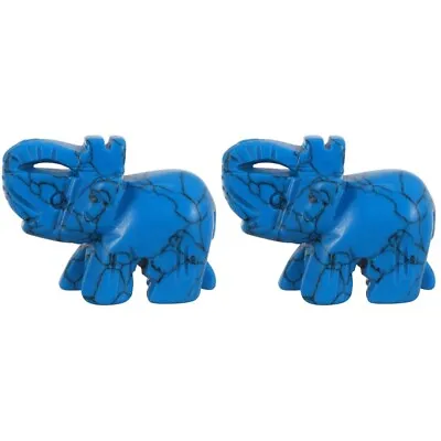 Buy 2 Pieces Elephant Ornaments Table Topper Dining Table Office • 12.96£