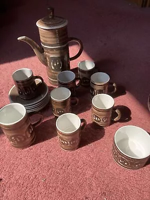 Buy Cinque Ports Pottery  Monastery Rye. Complete Coffee Set For 6. Vintage 60/70's • 5£