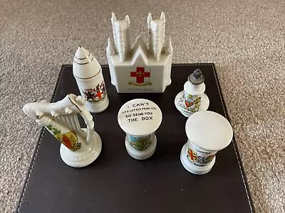 Buy 6 X Vintage Crested Ware -2 X Post Box, Harp, Lincoln Cathedral & 2 Others • 9.99£